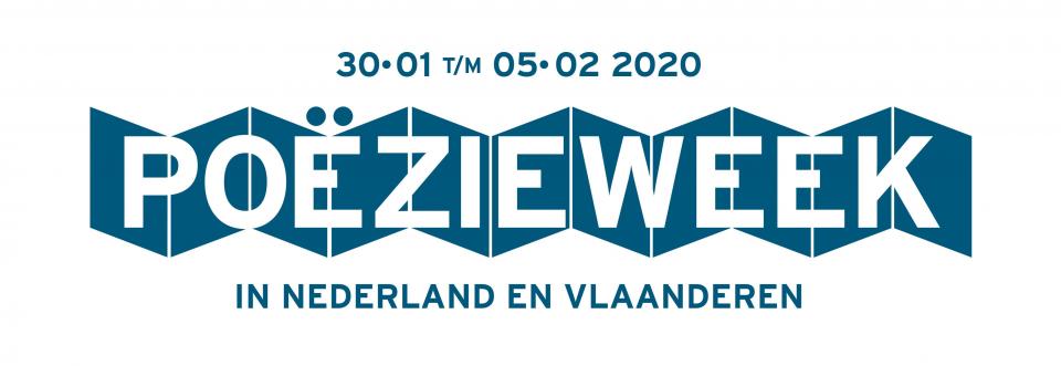 Logo Poëzieweek 2020. Poëzieweek van 30/01 t.e.m. 05/02, in Nederland en Vlaanderen.